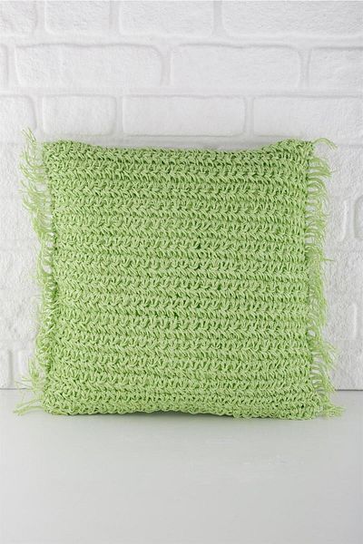 ANJEAHOME 45X45 cm Tansen Throw Pillow Cover - Paper Thread Hand Knitted