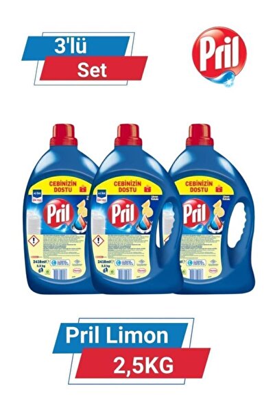 Pril Limon 2.5kg 3'lü Set - Güçlü Limon Ferahlığı