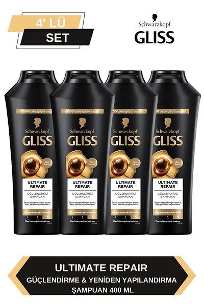 Gliss Ultimate Repair Shampoo 400ml X Set of 4