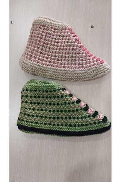 Papatyam 2 Pieces of Hand Knitted with Five Skewers - Home Booties and Handcrafted Booties