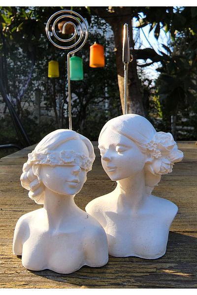 Rota Hediyelik Pack of 2 White Women's Note Holder, Picture Holder, White