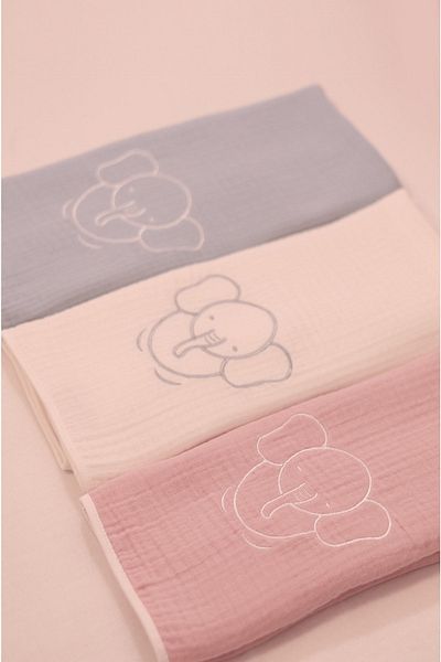 Lilalinda Baby Quilt/Blanket, 100% Cotton 4 Layer Muslin-Embroidery Detailed