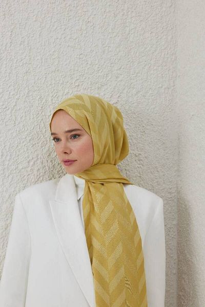 VALOR Herringbone Patterned South Moss Jacquard Shawl