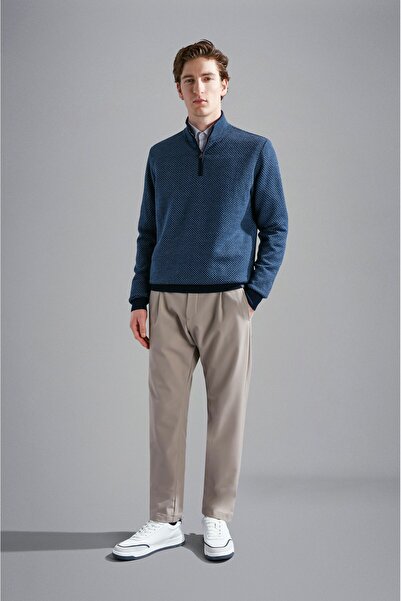 PAUL&SHARK MEN'S ZIPPED PULLOVER C.WWOOL