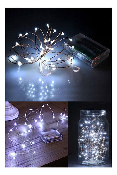 whitetech مصباح LED أبيض اللون - 10 متر، 3 وظائف