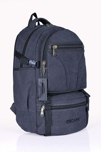 ESCAPE 501 Unisex Black Mountaineer Waterproof Canvas Fabric Outdoor Backpack