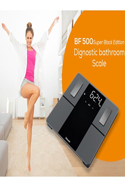 Beurer Bf 500 Siyah Banyo Tartısı Vücut Analiz Baskülü Bluetooth Aktarmalı Bmı Bmr/amr (KCAL) Ölçer