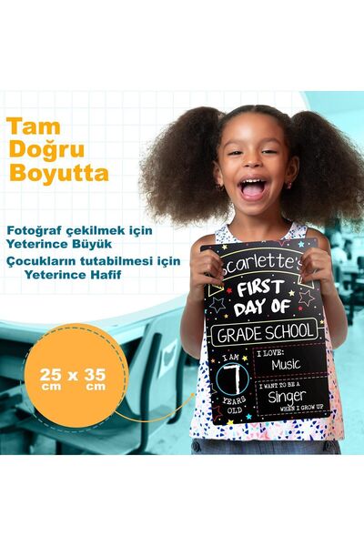 stylewoody Okulun İlk Günü Tahtası ( Kuru Silme Tahtası - 25cm x 35cm)