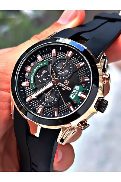 Reward Men's Sports Silicone Wristwatch - Black Color Function