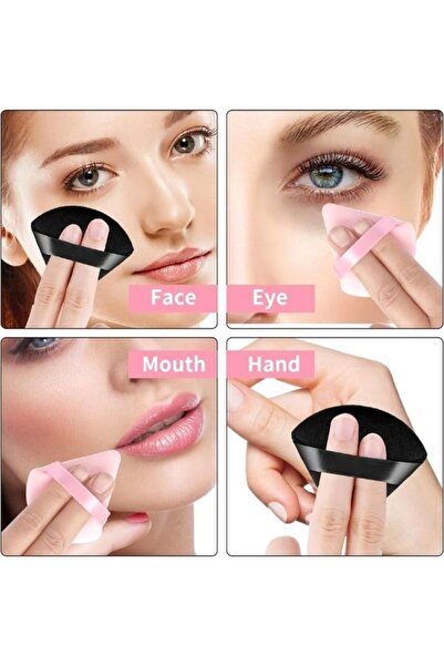 HİROS'H 2 Adet Üçgen Pudra Fondöten Bb Krem Uygulama Süngeri Yıkanabilir Makyaj Süngeri