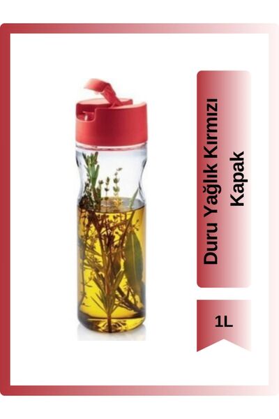 Tupperware Duru Yağlık 1L Kırmızı Kapak