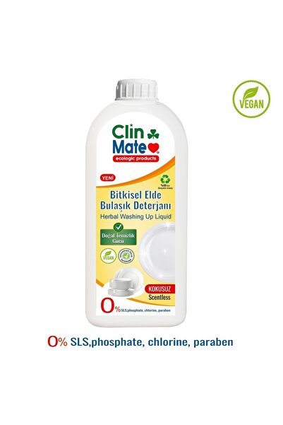 Clinmate Yeni Clinmate Ekolojik Bitkisel Bebek Elde Bulaşık Deterjanı Kokusuz...