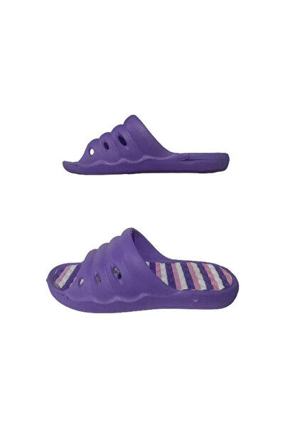 GEZER Μωβ ροζ ριγέ εξαιρετικά ελαφριές παντόφλες για κορίτσια - Gzeer21-911