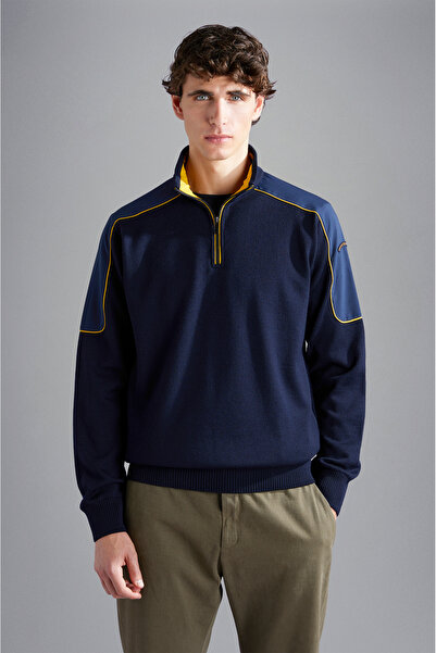 PAUL&SHARK MEN'S ZIPPED PULLOVER C.W. WOOL