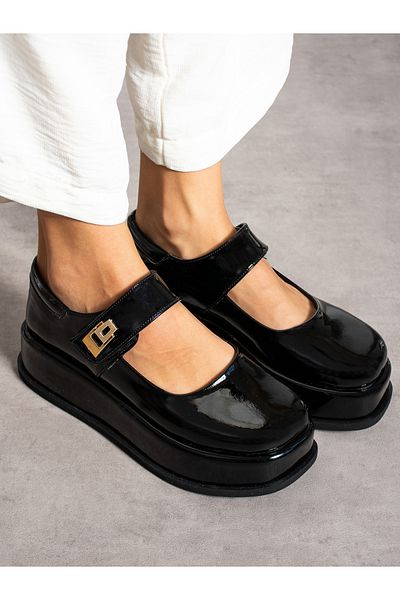 Alemdar Shoes Лачена черна дамска мокасина