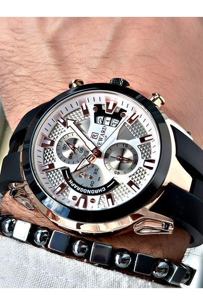 Reward Men's Sports Silicone Wristwatch - Black Color Function