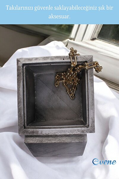 Evene Takı Düzenleyici Takı Organizeri Makyaj Kutusu Mücevher Kutusu Gümüş Eskitme Renk Model 18