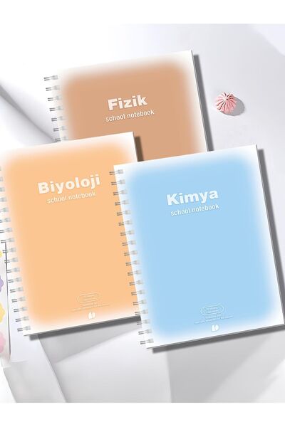 Copyrite مجموعة دفتر ملاحظات رقمية للمدرسة الثانوية مكونة من 70 ورقة - غطاء صلب مقاس 18 × 25 سم، درس حلزوني
