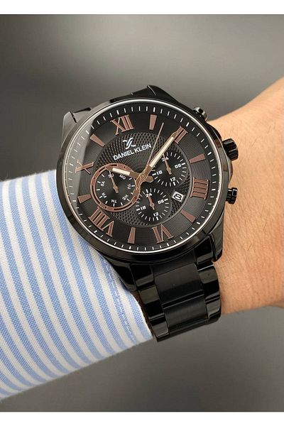 Daniel Klein Black Men's Wristwatch 3 Atm Waterproof