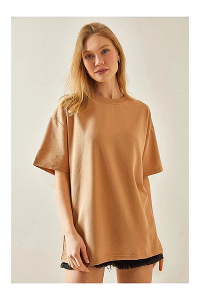 King Brothers Beige Oversize Cotton T-Shirt - Comfortable and Stylish
