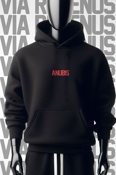 Vordevia Anubis Pattern - Hanorac cu glugă, negru, cu 3 fire