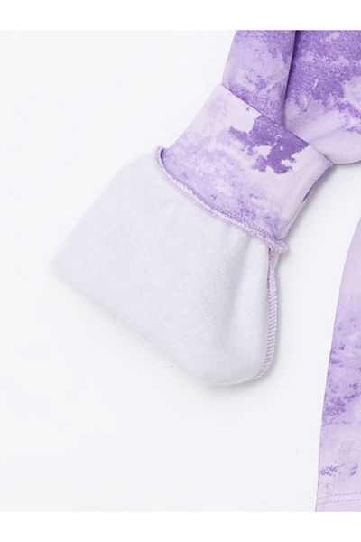 LC Waikiki Purple Crew Neck Tie Dye Patterned Women's Thick Sweatshirt