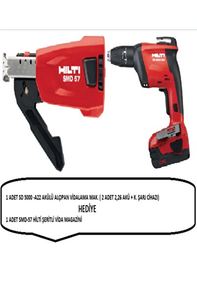 Genel Markalar HİLTİ NURON  Sd5000-a22akülü Alçıpan Vidalama Makinesi+ Şeritl...