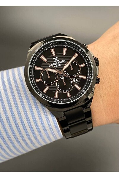 Daniel Klein ساعة يد رجالية سوداء 3 ATM مقاومة للماء