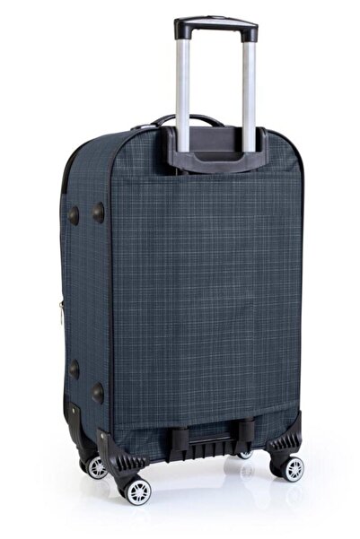 fawori deri Orta Boy 4 Teker Kumaş Valiz Lacivert 1081