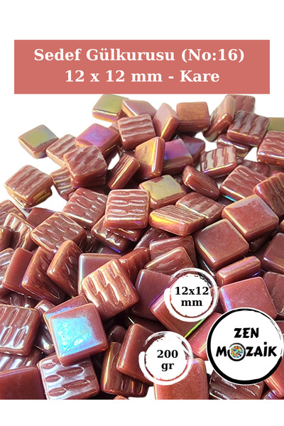 Zen Mozaik Sanatsal Mozaik Çalışmalarınız için 12x 12 mm Kare - Sedefli  Cam ...