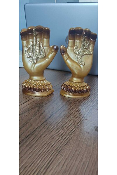 Asfhome 2’li Set Dini Dekoratif Biblo Allah (CC) & Muhammed (SAV) Lafzı Polye...