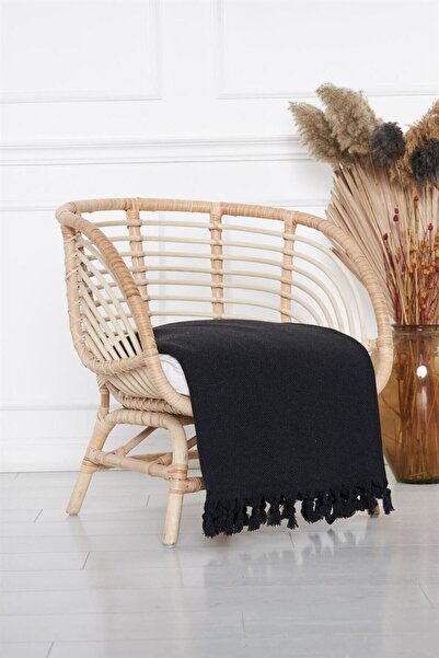 ANJEAHOME Mula Naturel Koltuk Örtüsü 180x210 Cm (RENK: SİYAH)