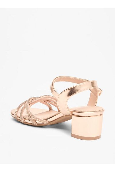 Celeste Girls' Embellished Sandals with Block Heels