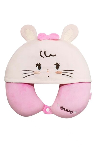 Miniso Mikko Lisanslı Şapkalı Boyun Yastığı, Seyahat Yastığı - Cammy