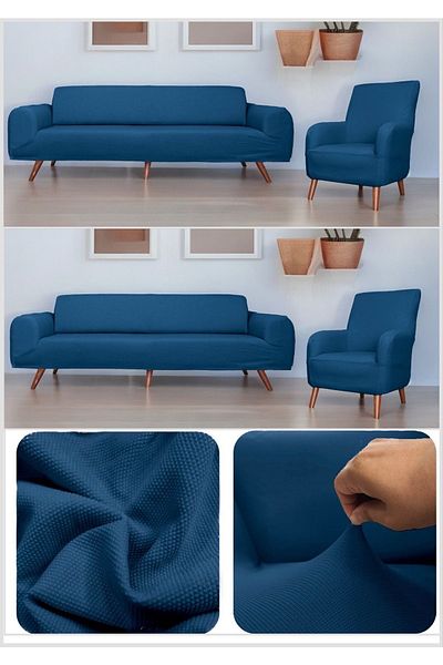 BTF HOME Set de huse de canapea elastică Mikropetek - 3 3 1 1 Huse de canapea extensibilă și husă de fotoliu