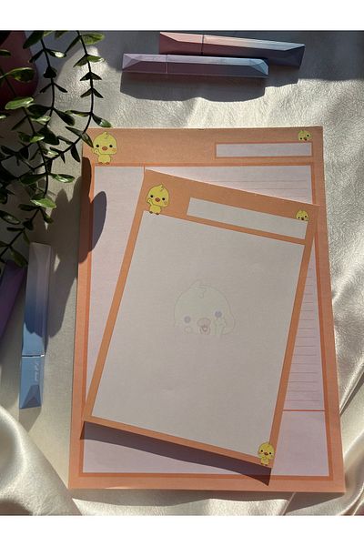 Mirya Notes Chick Patterned A4-A5 Notepad Set - Memo Pad