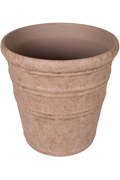 Herdekora Oval İç ve Dış Mekan Saksı Vizon Mini Boy 35,5x35,5x34,5 Cm.