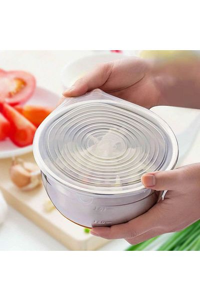 Buffer 6-Piece Silicone Stretch Food Storage Protection Covers - Retaining Freshness