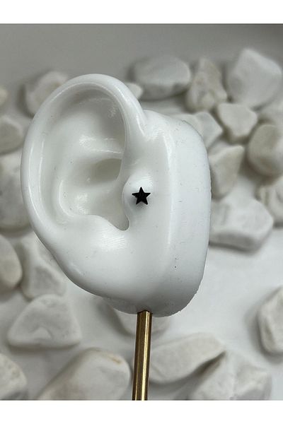 Karınca Piercing 6mm Star Piercing - Star, Conch, Tragus, Flat Helix Cartilage Earlobe Surgical Steel Earrings Accessory