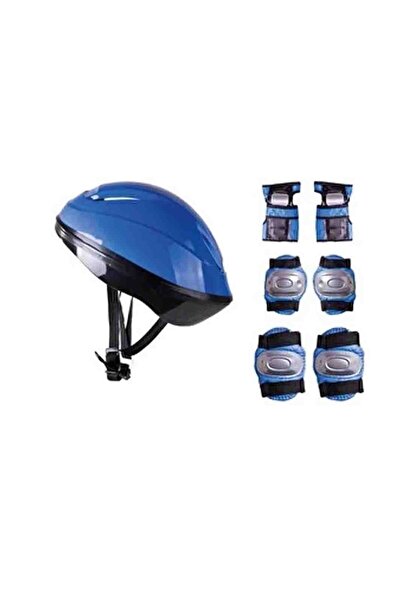 murat video Mavi Bisiklet Scooter Kask Dizlik Dirseklik Koruyucu Set