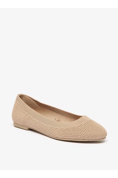 Celeste Women's Textured Slip-On Round Toe Ballerina Shoes