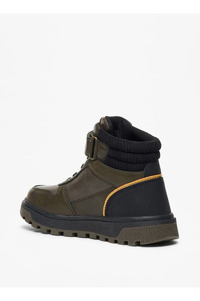 LBL by Shoexpress Panelled High Cut Boots with Hook and Loop Closure