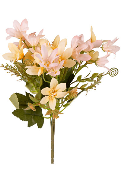 Herdekora Yapay Çiçek Lilyum-Zambak Demeti Sarı-Pembe 30 Cm.