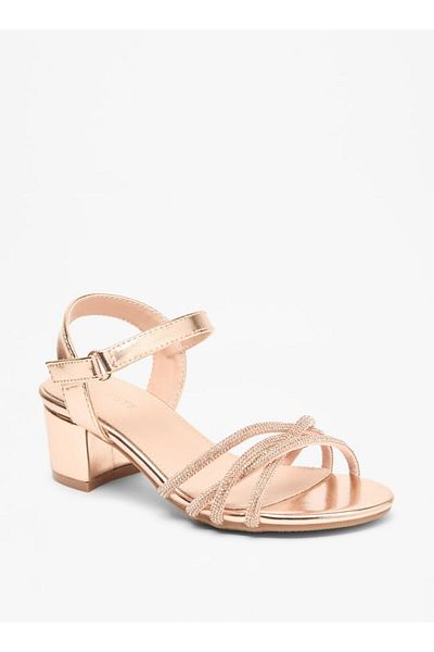Celeste Girls' Embellished Sandals with Block Heels