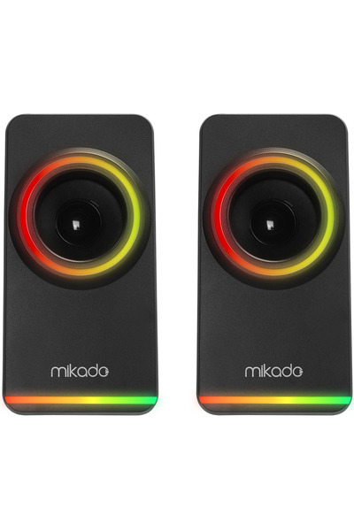 Mikado MD-182 2.0 Siyah Full RGB Led Işıklı Multimedia Speaker USB Gaming Oyuncu Speaker Hoparlör