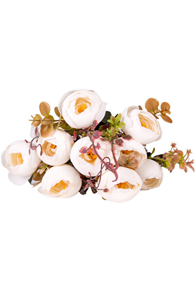 Herdekora Artificial Flower Peony Bunch 9 Branches Cream 42 Cm.