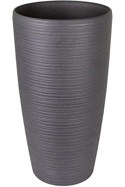 Herdekora Konik İç ve Dış Mekan Saksı Antrasit Gri Orta Boy 32x32x58 Cm.