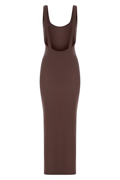 La Sarta Rochie camisole cu bretele maro fără spate Siena