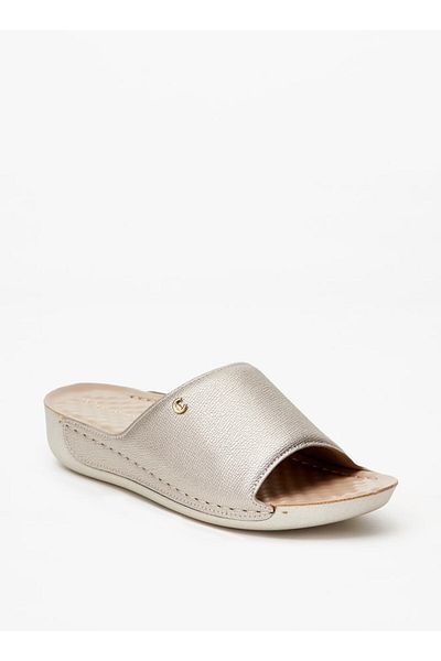 Le Confort Textured Stitch Detail Slip-On Sandals