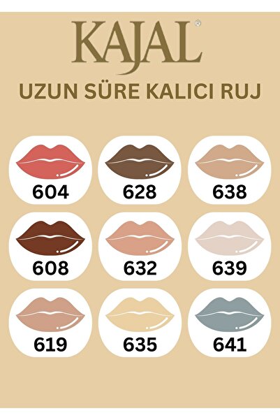 KAJAL Uzun Süre Kalıcı Metalik Grıi Ruj - Long Lasting Metallic Grey Lipstick - No: 641